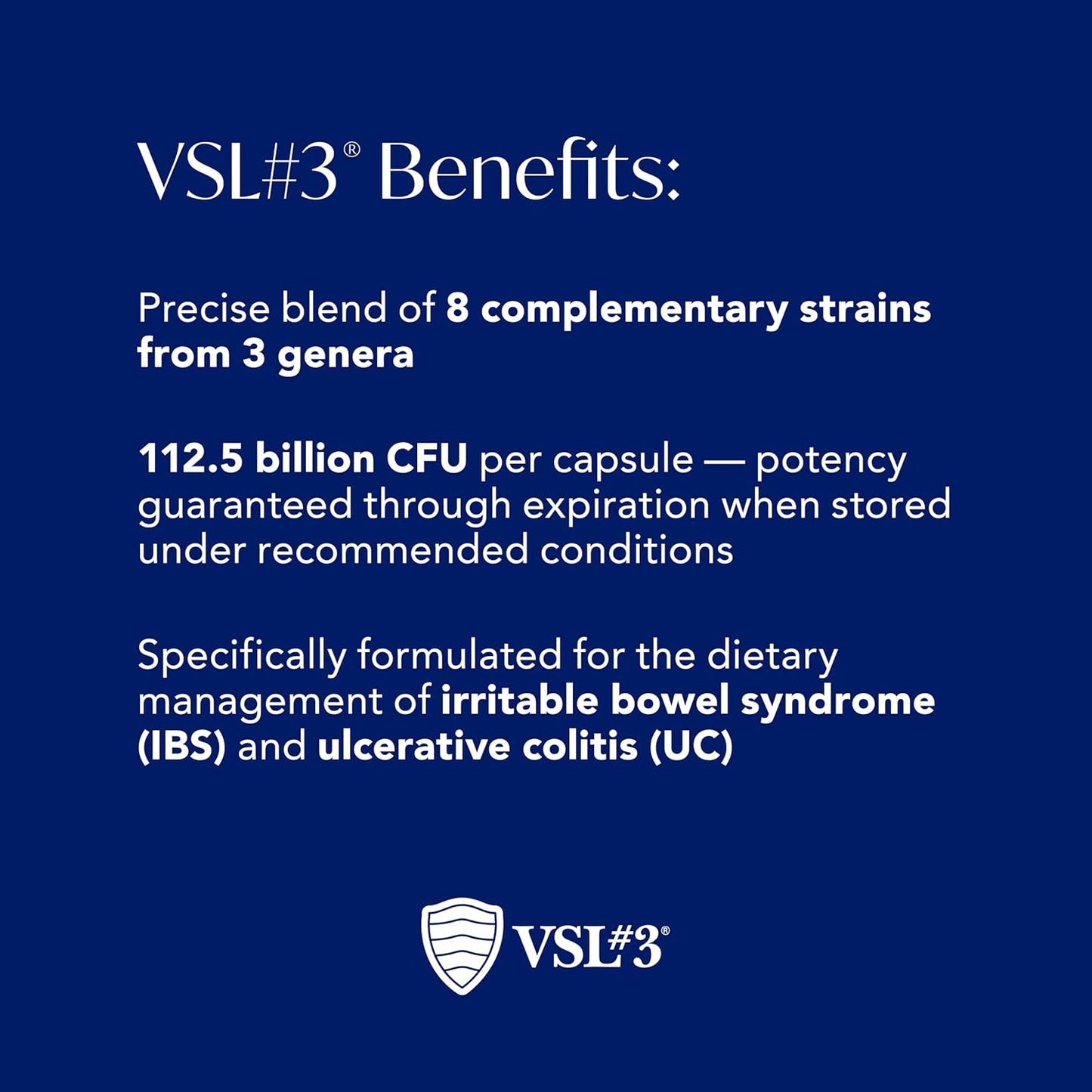VSL #3® Probiotics for Digestive Health, IBS & UC Symptoms - 112.5B CFUs, High-Potency, Multi-Strain, Live, Refrigerated Probiotic, Medical Food for Gut Health Support in Men & Women, 60 Capsules