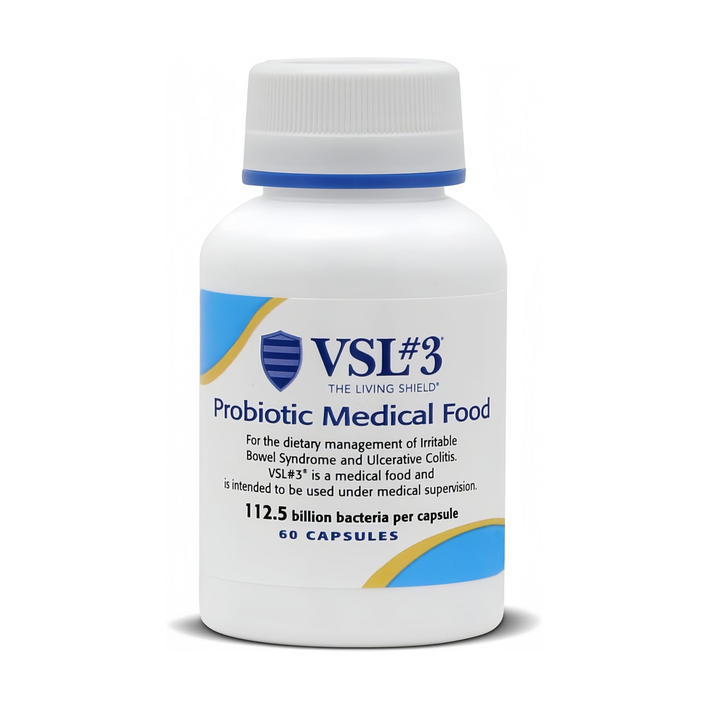 VSL #3® Probiotics for Digestive Health, IBS & UC Symptoms - 112.5B CFUs, High-Potency, Multi-Strain, Live, Refrigerated Probiotic, Medical Food for Gut Health Support in Men & Women, 60 Capsules